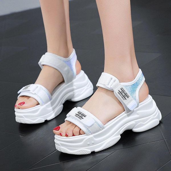 

sandals platform nice summer height increasing leisure women's shoes student women for, Black