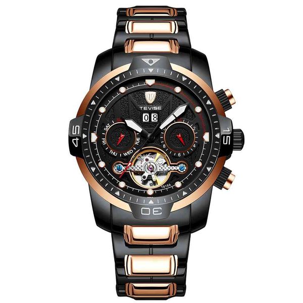 

luxury men automatic mechanical clocks day/week/month tours, Slivery;brown