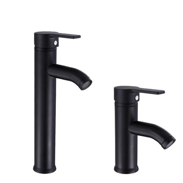 

modern simple european style black above counter bathroom basin stainless steel lift up cold water faucet vanity mixer
