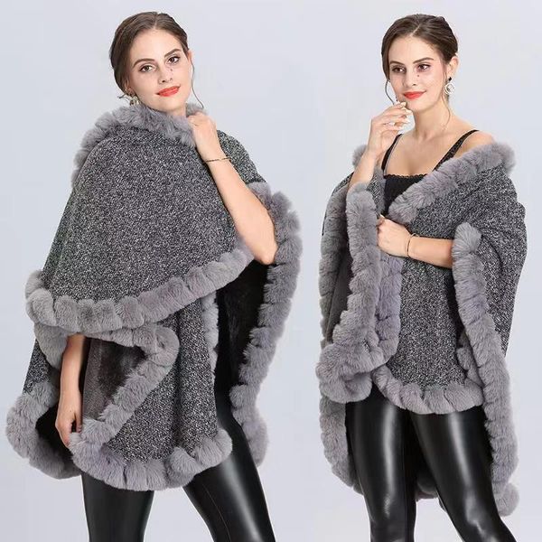 

scarves collar women cloak winter grey auburn, Blue;gray