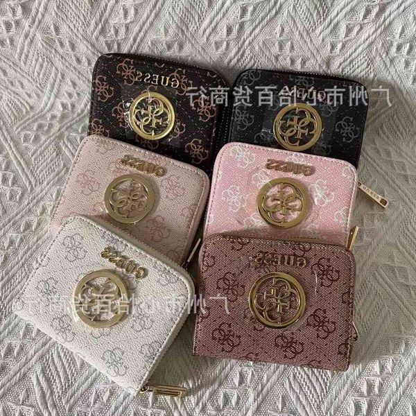 

old fashion printed flower gs large lgo short zipper zero wallet