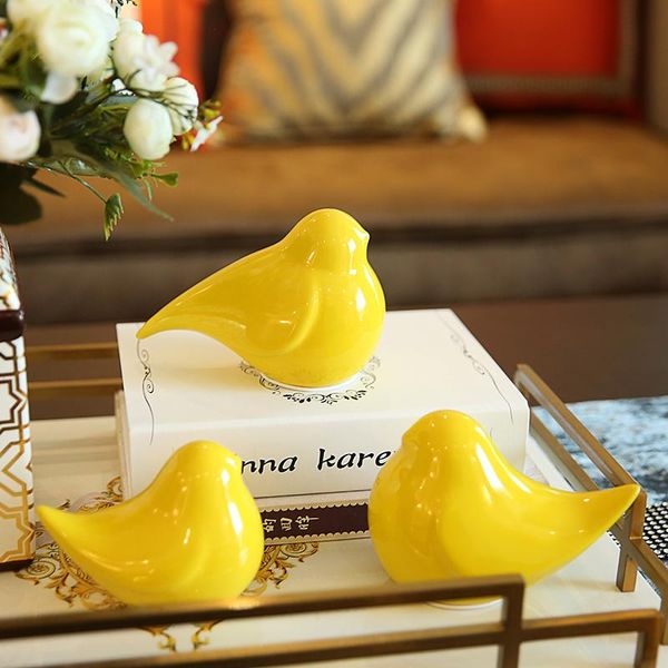 

decorative objects & figurines creative ceramic cute birds statue home decor small ornament crafts room wedding decoration porcelain animal