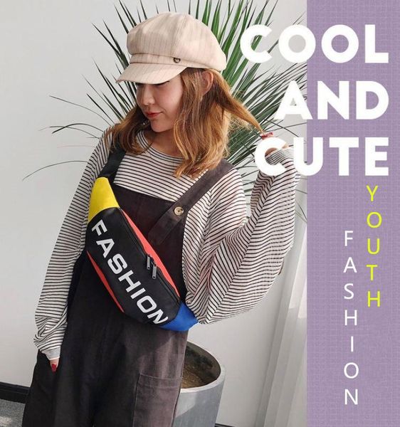 

fashion sports letters with pocket shopping bag diagonal travel shoulder men and women waist bags