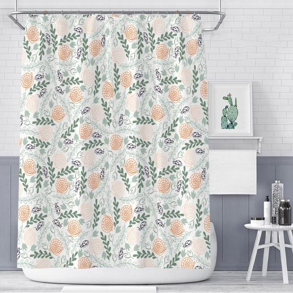 

shower curtains nordic cartoon animal flower for bathroom polyester waterproof toilet partition cloth