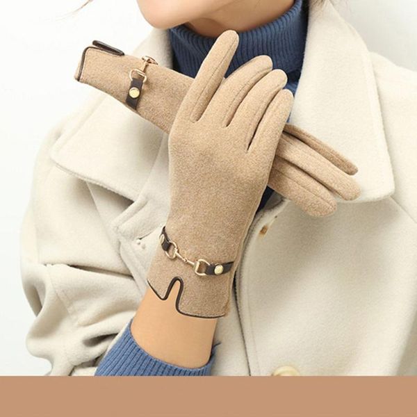 

five fingers gloves fashion sports windproof cycling autumn winter warm touch screen catch velvet mittens, Blue;gray