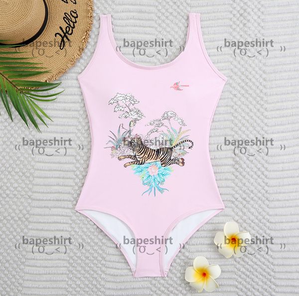

fashion tiger padded swimwear women's designer wear outdoor beach tourism bandage hipster one-piece swimsuits, Black