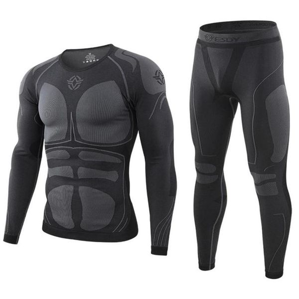 

men's bicycle thermal set of comprsion training underwear, winter, Gray