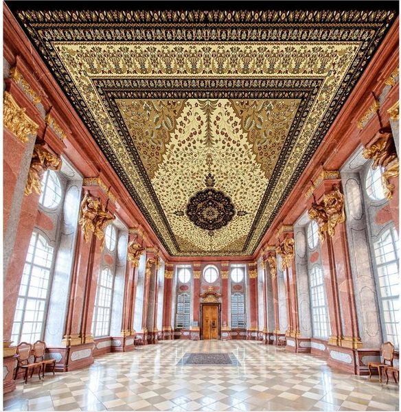 

wallpapers 3d ceiling murals wallpaper european style marble carpet pattern customized