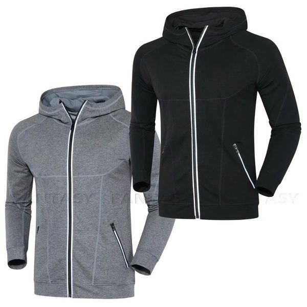 

me caped sports jacket bodybuilding longzip hoodie men tight head training outdoor co-ordinating jogging clothing running jackets, Black;red