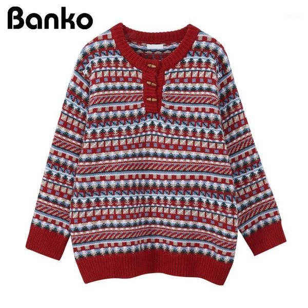 

vintage knitted sweaters women oversized pullover knitwear lady long sleeve 2021 spring striped sweater female jumpers women's, White;black