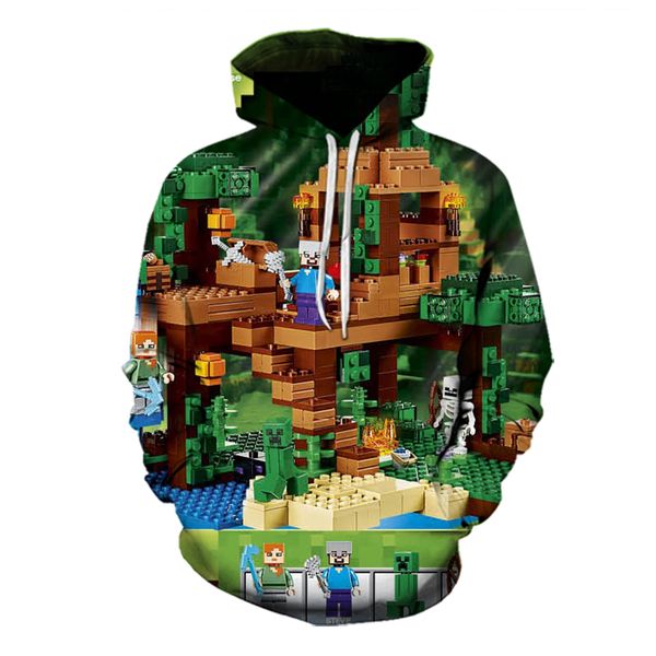 

men's hoodie long sleeve drawstring letter stripe color printing loose comfortable soft 3d minecraft, White;black