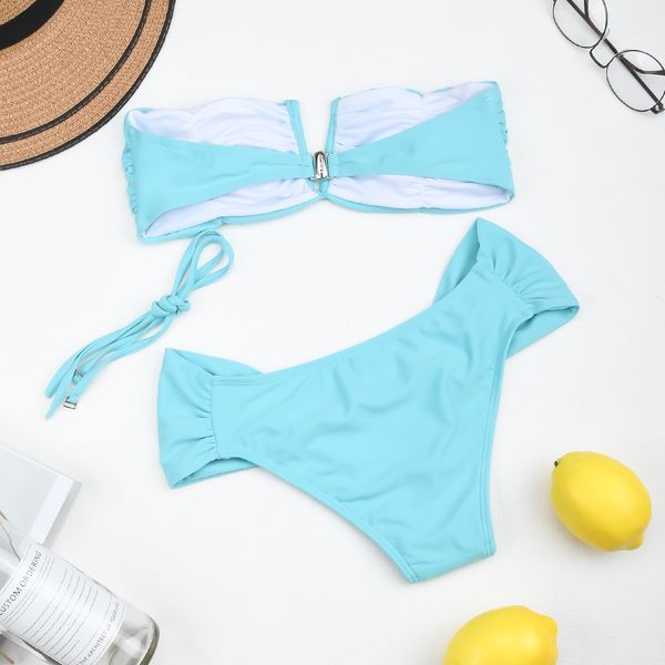 

2021push up bikinis 2021 high waisted swimsuit female swimwear bathing suit swimming suits bikini set biquini bandeau bikiniswimwear ba, White;black