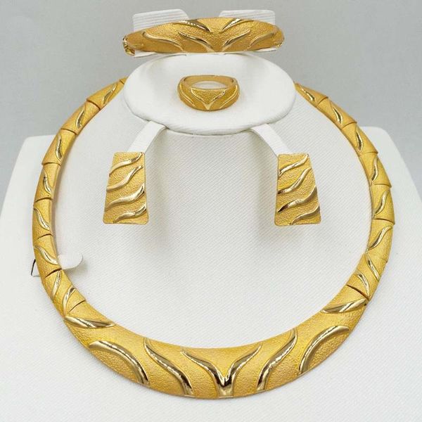 

earrings & necklace 2021 fashion dubai jewelry sets elegant line crystal costume nigerian african beads design, Silver