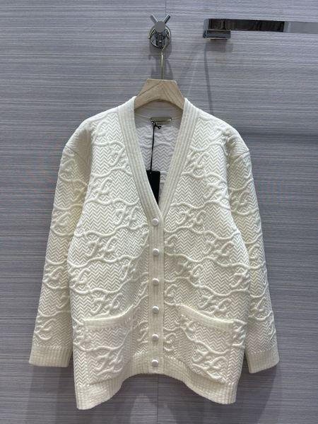 

2021 autumn milan runway sweaters v neck long sleeve women's sweater high end jacquard cardigan designer clothing 0904-1, White;black
