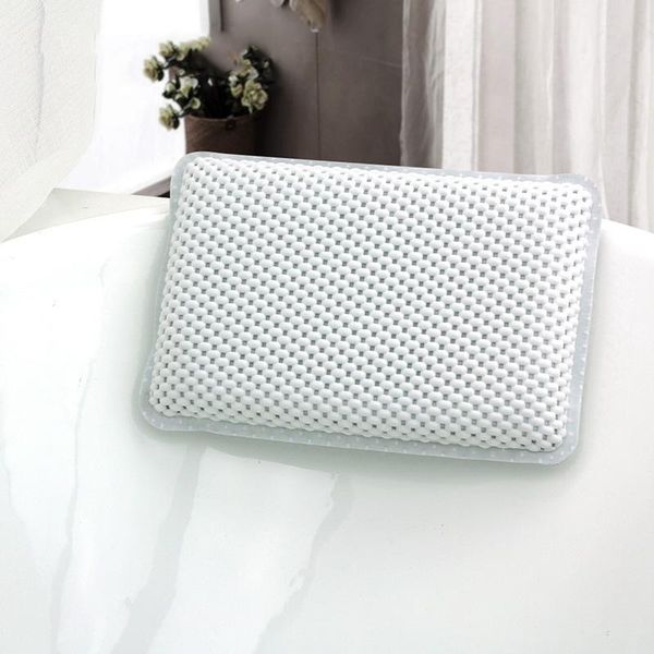 

other bath & toilet supplies spa pillow with suction cup non-slip head shoulder neck support mesh tub pillows he