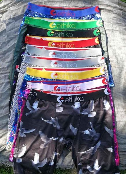 

new luxury ethika man boxer shorts underpants ethika soft comfortable fashion elastic famous brand boxer underwear for men7411, Black;white