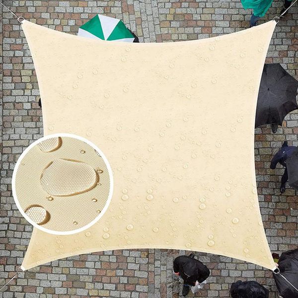 

beige color rectangle triangle shade sail waterproof sunshade awning outdoor canopy garden patio pool sun protection