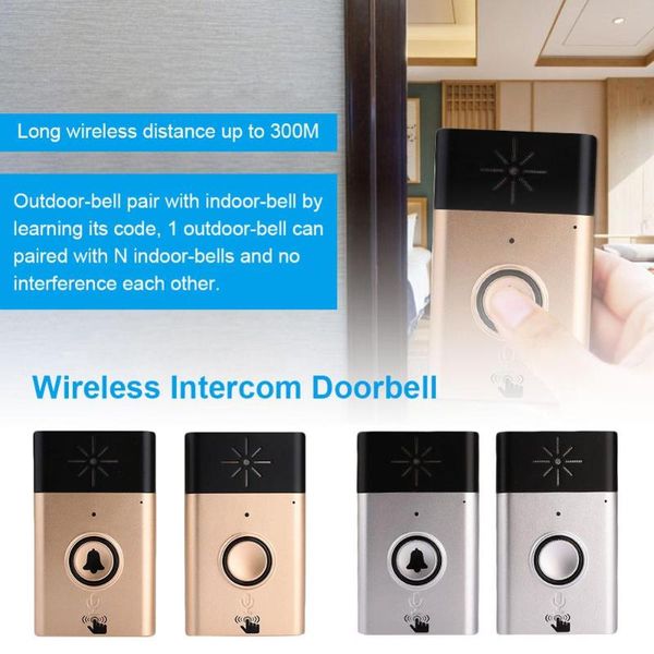 

giantree 300m range wireless voice intercom doorbell home security outdoor indoor talk mobile interphone speaker sound doorbells
