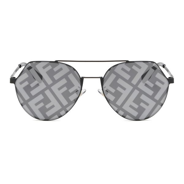

2021 fashion vintage oversize square sunglasses ff printing women and men big frame black gradient female metal glasses driving outdoor beac, White;black