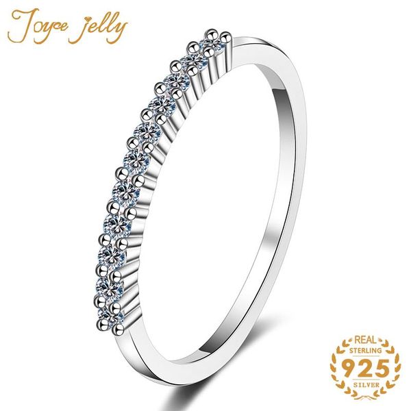 

cluster rings joycejelly arrival 925 sterling silver wedding simple style mossanites gemstone for women fine jewelry party gifts, Golden;silver