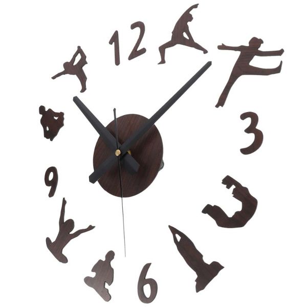 

wall clocks 1pc unique sticker clock durable yoga creative decor