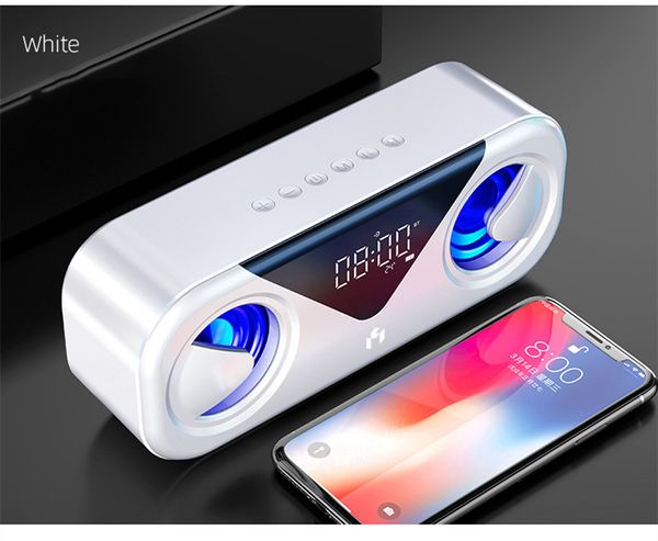 Bluetooth-Lautsprecher, kabellos, Bass, Stereo, LED-Anzeige, Wecker, 3000 mAh, intelligente Lautstärke, Dual-Lautsprecher, Heim-Handy, Mini-Audio-Subwoofer 3VVBU