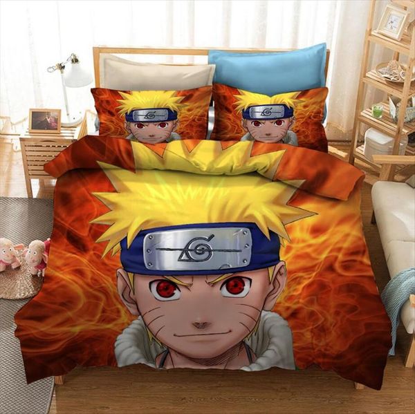 

Cartoon Bed Linen Set 3D Print Manga Japanese Anime Bedding 2/3Pcs With Pillowcase Soft Microfiber Boy Duvet Cover Sets