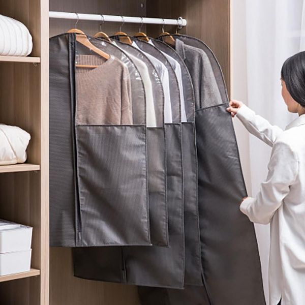 

clothing & wardrobe storage clothes dust cover hanging type thick coat fur protection suit bag home extended bedroom assistant