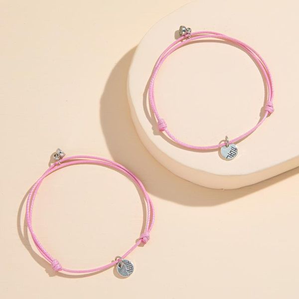 

red string braided couple bracelet lover friendship magnetic kids bracelets matcing jewelry charm, Golden;silver