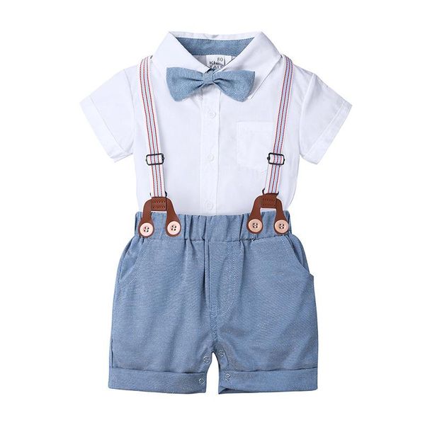 

clothing sets baby boys suits bodysuits summer infant shorts pants children's shirts tuxedo kids bowtie outfits overalls, White