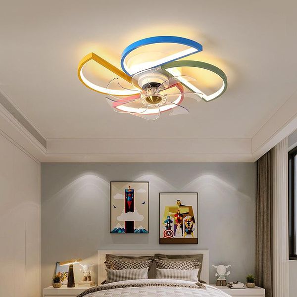 

ceiling fans modern large fan light shade led invisible nordic fashion lampara ventilador techo home decor ei50fl