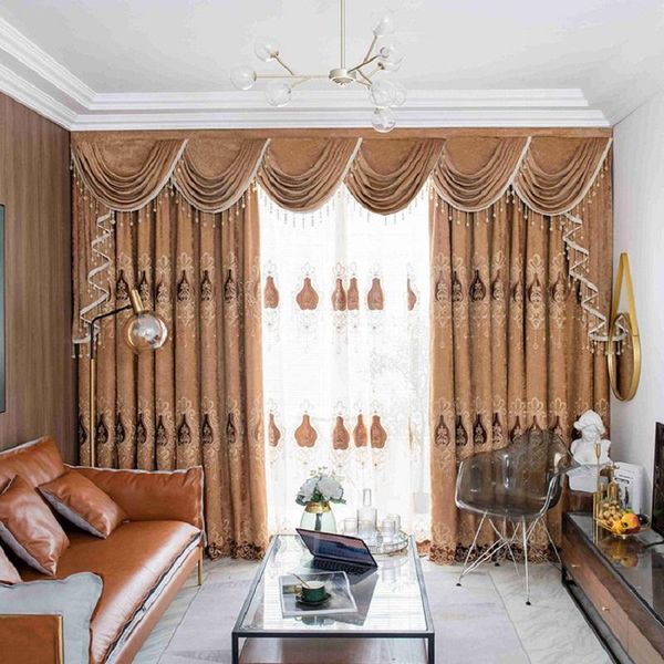 

curtain & drapes european classical thicken chenille embroidered small raindrops gorgeous high shading curtains for living room bedroom