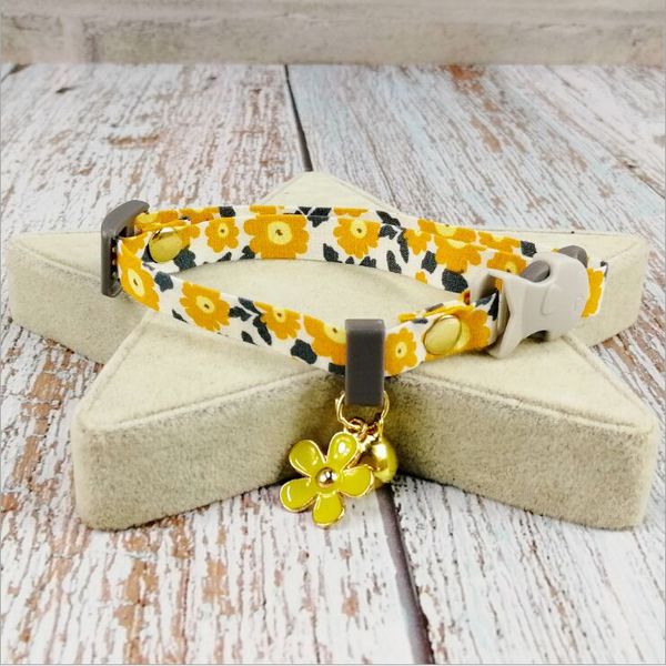 

small dog cat collar summer puppy rabbit universal casua green pet kittens collar daisy cherry for pet's gift