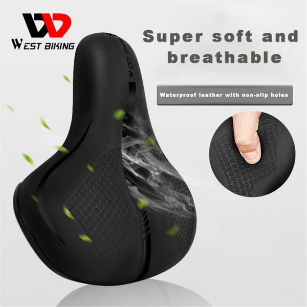 

bike saddles west biking bicycle saddle seat big bumtb thickened sponge cushion hollow comfortable accessories