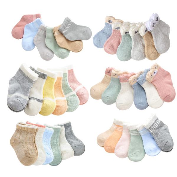 

socks 6 pairs /lot 0 to 24m summer short for baby cute animal born infants extreme soft on girls boys spring, Pink;yellow