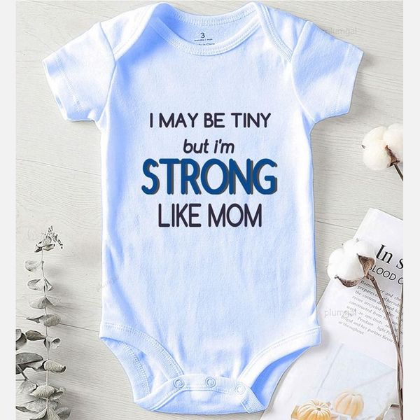 

jumpsuits printing strong like mom winter jumpsuit kids baby clothes born girl outfit cotton romper for babies boy infant, Blue