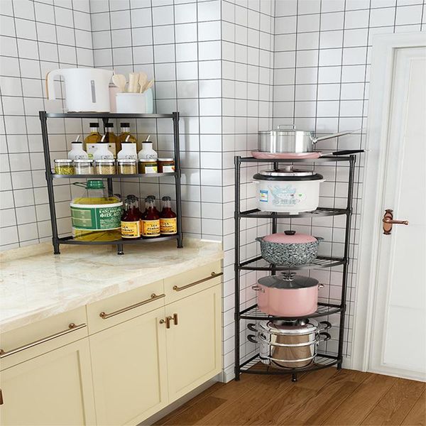 

kitchen storage & organization shelf organizer racks 3/4/5-tier multilayer triangle bathroom corner rack