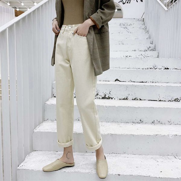 

casual spring and autumn loose high waist radish pants, Blue