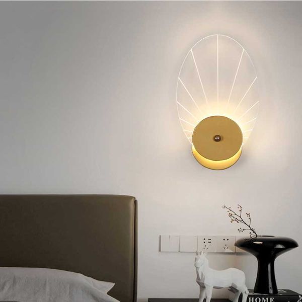 

wall lamp modern minimalist golden bedroom bedside light luxury living room background aisle corridor