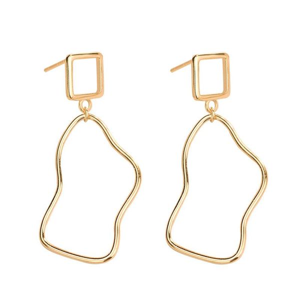 

other sterling silver s925 geometric earrings simple design women lovely part jewelry great quality mother day gift el30, Golden;silver