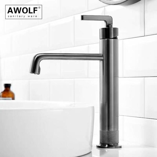 

bathroom sink faucets solid brass high design black basin faucet deck mounted brushed gold industrial style & cold mixer tap ml8109