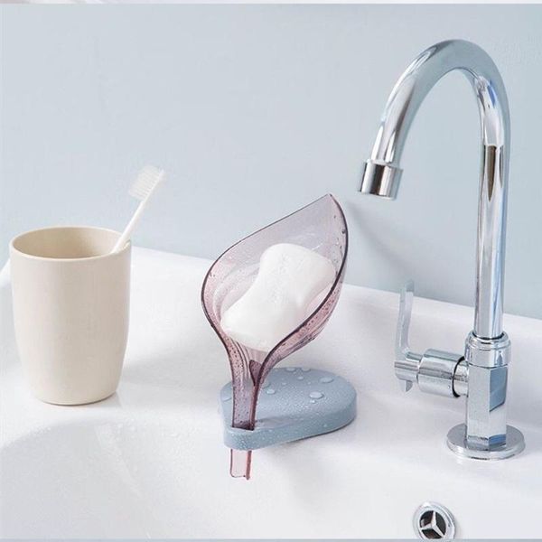 

soap dishes 1pc leaf shape punch-box drain holder storage rack multifunction suction cup kitchen bathroom supplies gadgets