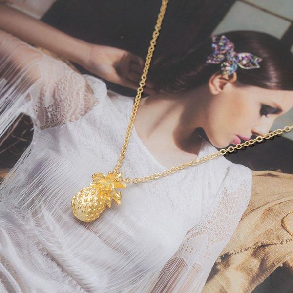

pendant necklaces spring alloy necklace geometric metal pineapple lady suitable for evening parties to wear temperament jewelry, Silver