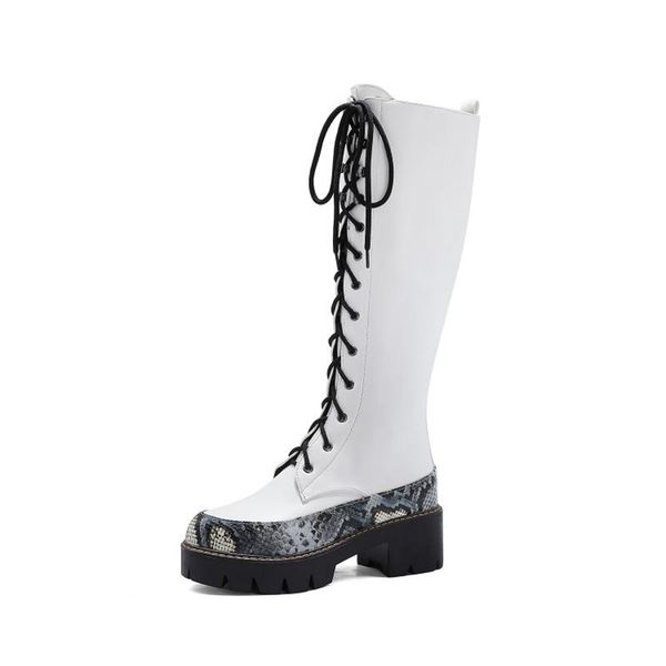

boots big size lace up thigh high knee over the women ladies boots shoes woman winter, Black