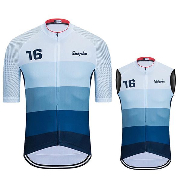 

racing sets ralvpha summer mens anti-uv cycling shirts bicycle clothing breathable windproof sleeveless vest ropa ciclismo, Black;blue