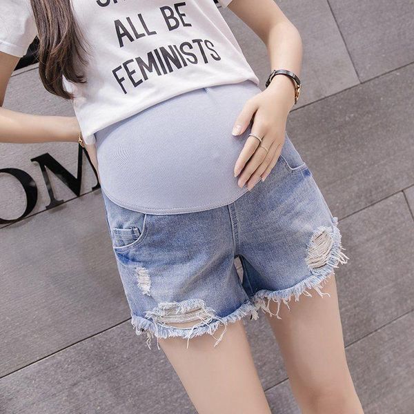 

maternity bottoms korean japan summer short pregnant denim jean mommy clothing pregnancy jeans clothes gift for women, White