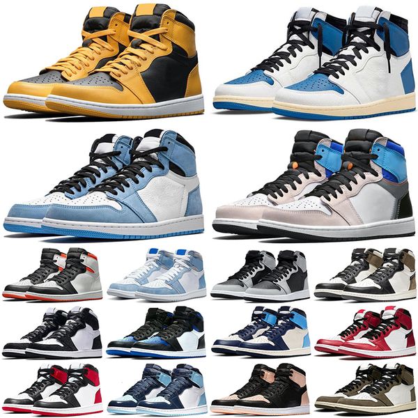 

1 1s basketball shoes pollen hyper royal university blue dark mocha obsidian lucky green satin snake womens mens sport sneakers trainers