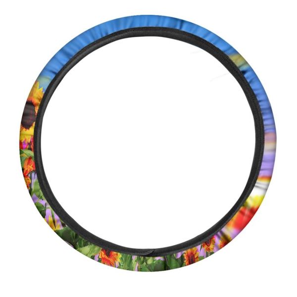 

steering wheel covers fashion sunflower prints carÂ steering protection fit most car soft non-skid cover for women