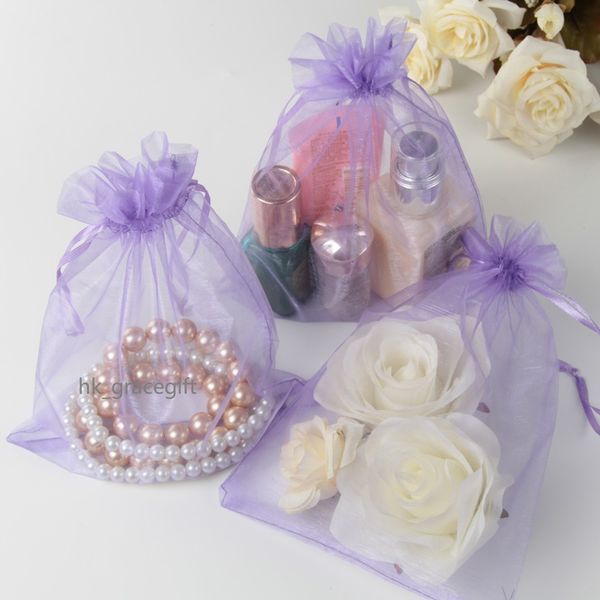 Sacchetti di organza con coulisse di colore viola Sacchetto per confezioni regalo Sacchetto regalo Sacchetti per gioielli organza Candy Organizer pacchetto business presente multi colori