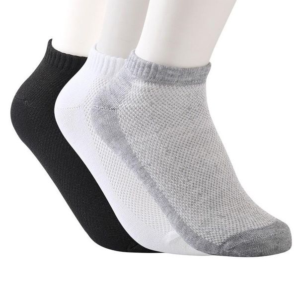 

men's socks 20pcs=10pairs summer men mesh soft invisible ankle nylon and cotton white black breathable thin boat sokken size eur 38-44